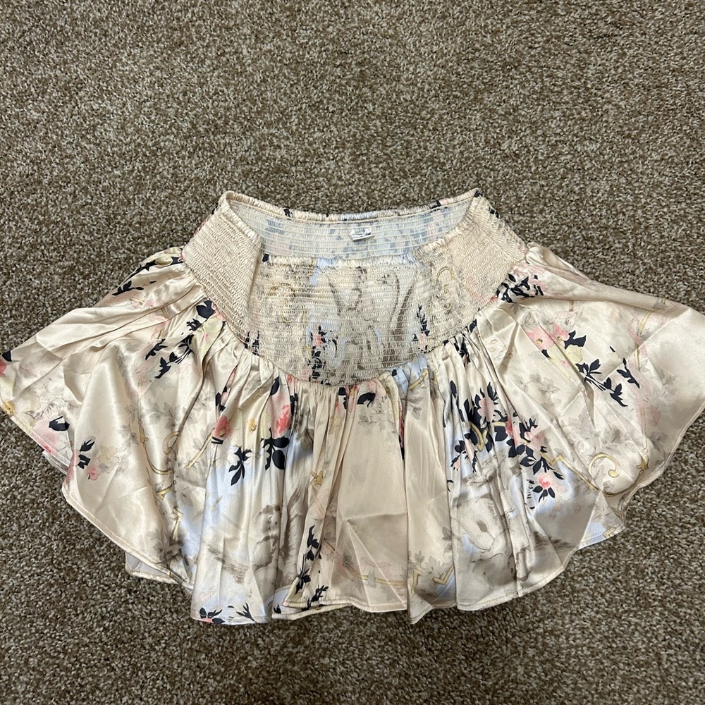 Kimchi Blue Cream Pink Bubble Mini Skirt